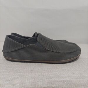 Olukai Moloa Slippers Gray Corduroy Slip On Comfort Casual Shoes Men's 15